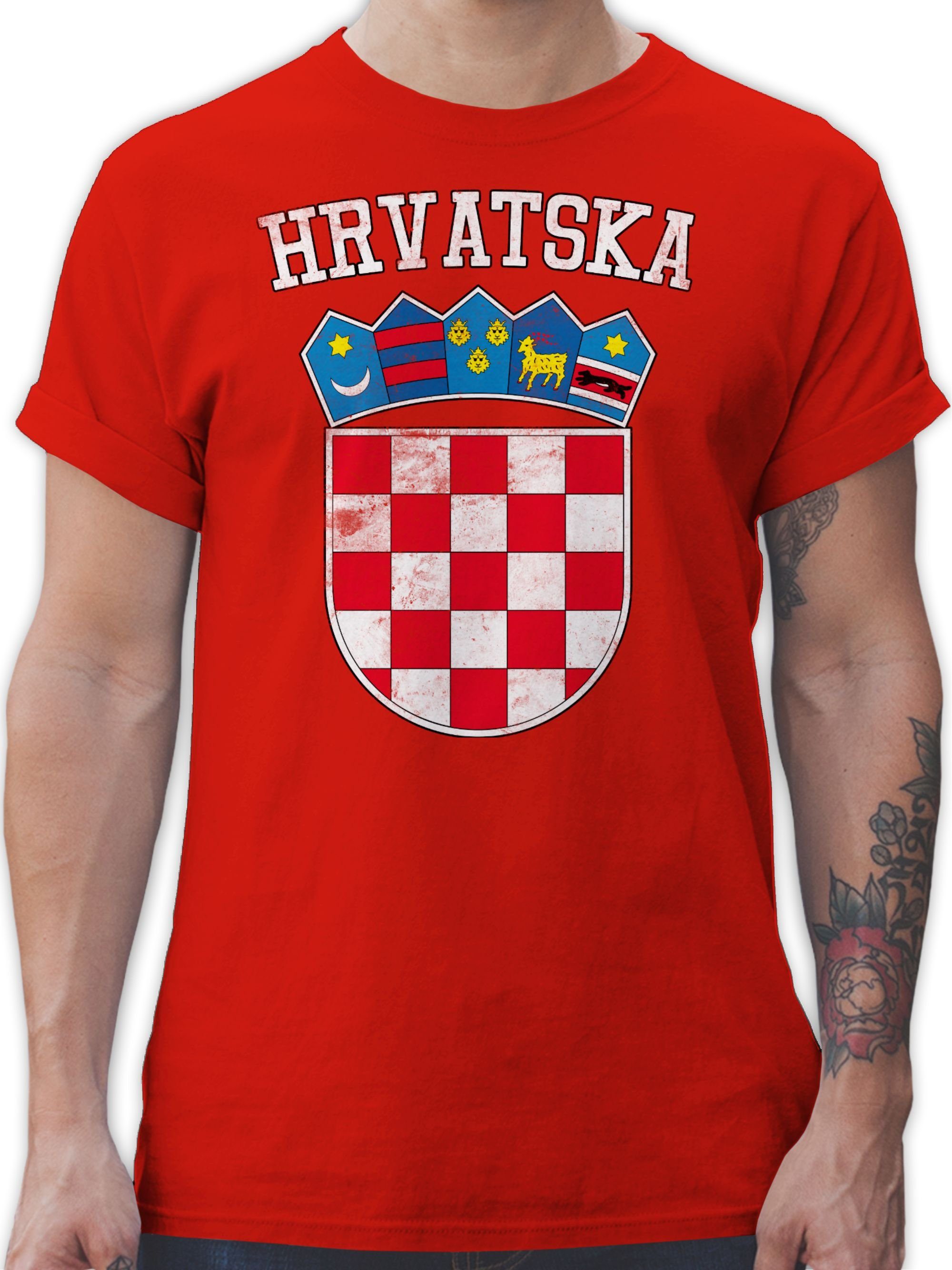 Shirtracer TShirt Kroatien Wappen WM Fussball EM 2024 Herren